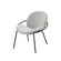 1 Poltrona Lea Rivatti 67 cm -Largura- Estofado em Boucle Off White e Base em Aco Preto Pintado a Po